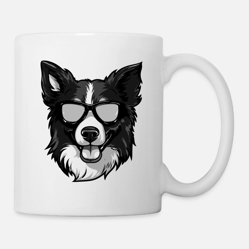 Border Collie Chien Hipster Cool Party - Mug blanc - blanc