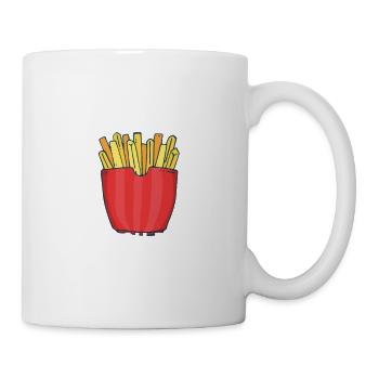 Lustige Pommes Lustig French Fries - Tasse - Weiß - Rechts