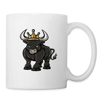 Stier Cartoon Krone - Tasse - Weiß - Rechts