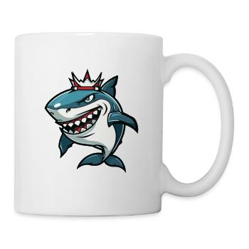 Shark Cartoon Crown - Mug - white - Right