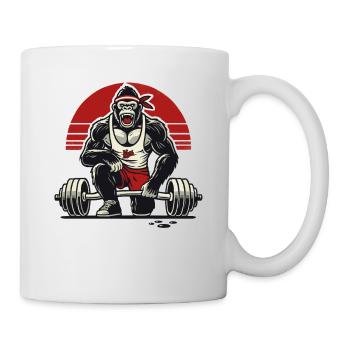 Gorille du fitness en haltérophilie - Mug blanc - blanc - Droite