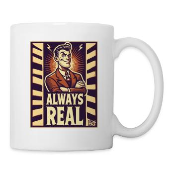 Un gars rétro cool – toujours réel - Mug blanc - blanc - Droite