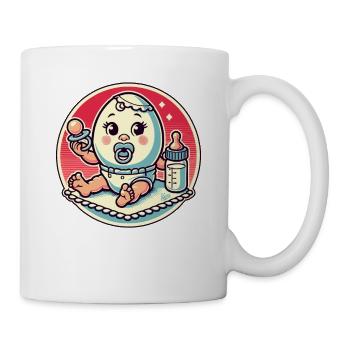 Oeuf pour bébé avec sucette et biberon - Mug blanc - blanc - Droite