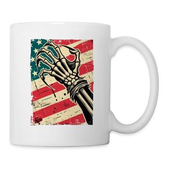 Drapeau américain et griffe du Cauchemar américain - Mug blanc - blanc - Droite