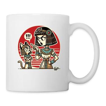 Egyptian queen reprimands the cat - Mug - white - Right