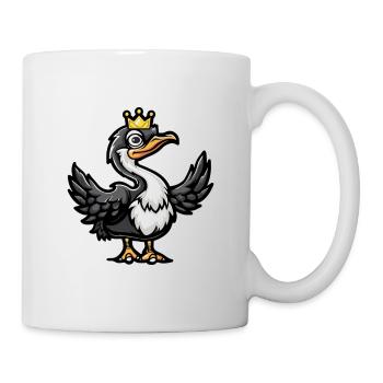Strauß Cartoon Krone - Tasse - Weiß - Rechts