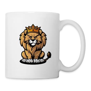 Lion Cartoon Couronne - Mug blanc - blanc - Droite