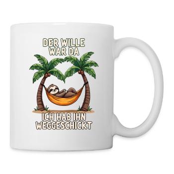 paresseux disant lève-tard déclaration bureau fatigué - Mug blanc - blanc - Droite