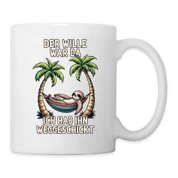 paresseux disant lève-tard déclaration bureau fatigué - Mug blanc - blanc - Droite