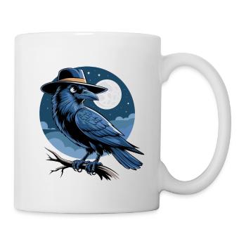Raven Fairy Tale Fantasy Night Full Moon Ornithologist - Mug - white - Right