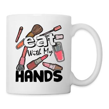 I Eat With My Hands Makeup Artist - Mug - white - Right