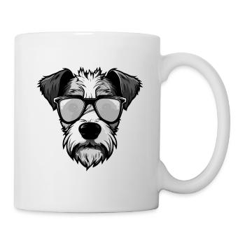 Jack Russel Terrier Hund Porträt Cool - Tasse - Weiß - Rechts