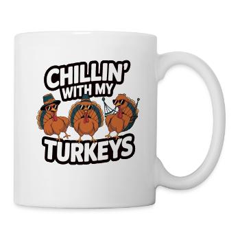 Lustiger Thanksgiving Truthahn - Tasse - Weiß - Rechts