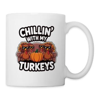 Lustiger Thanksgiving Truthahn - Tasse - Weiß - Rechts