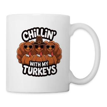 Lustiger Thanksgiving Truthahn - Tasse - Weiß - Rechts