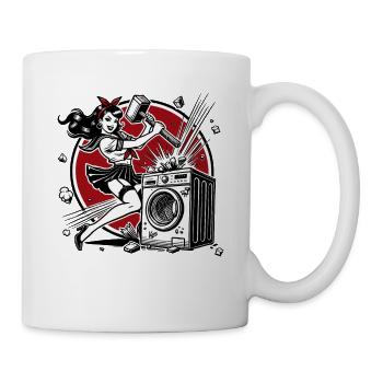 Good girl smashes the washing machine - Mug - white - Right