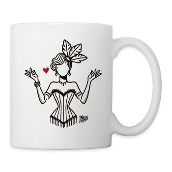 Cabaret Varieté Retro Vintage Showgirl - Tasse - Weiß - Rechts