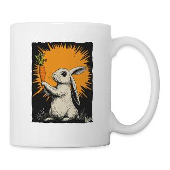 Bunny with carrot - Mug - white - Right