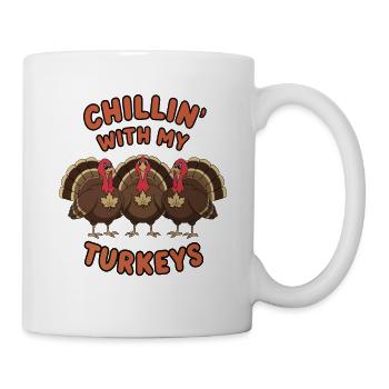 Lustiger Thanksgiving Truthahn - Tasse - Weiß - Rechts