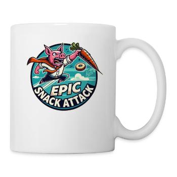 Epischer Snack-Angriff: Karotten-Schwein - Tasse - Weiß - Rechts