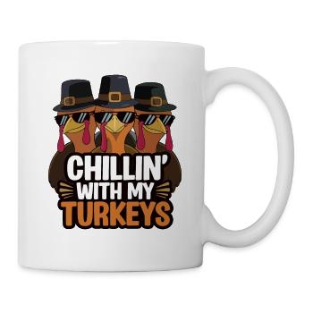 Lustiger Thanksgiving Truthahn - Tasse - Weiß - Rechts