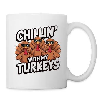 Lustiger Thanksgiving Truthahn - Tasse - Weiß - Rechts