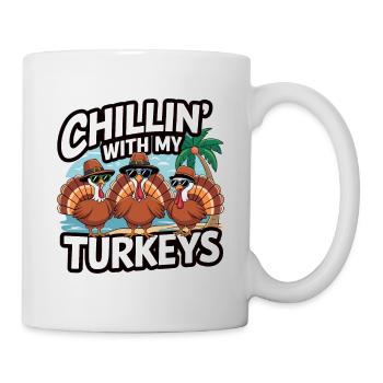 Lustiger Thanksgiving Truthahn - Tasse - Weiß - Rechts