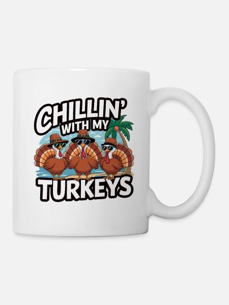 Lustiger Thanksgiving Truthahn - Tasse - Weiß