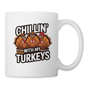 Lustiger Thanksgiving Truthahn - Tasse - Weiß - Rechts