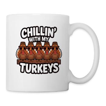 Lustiger Thanksgiving Truthahn - Tasse - Weiß - Rechts