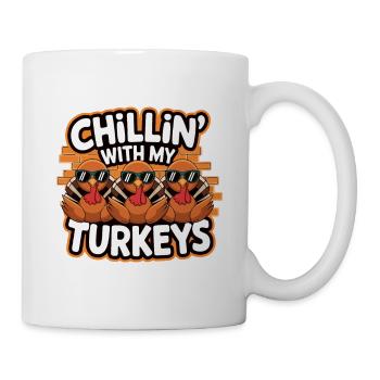 Lustiger Thanksgiving Truthahn - Tasse - Weiß - Rechts