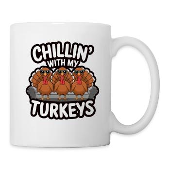Lustiger Thanksgiving Truthahn - Tasse - Weiß - Rechts