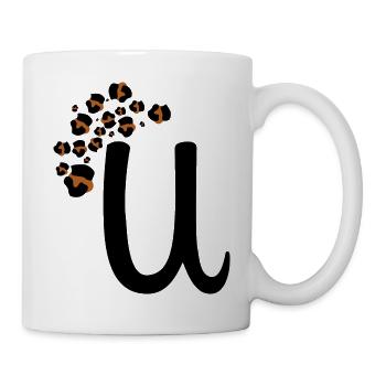 Buchstabe u Leopardenmuster - Tasse - Weiß - Rechts