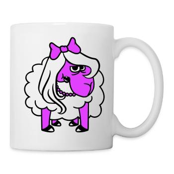 mouton offensé fille femme mauvais œil joli - Mug blanc - blanc - Droite