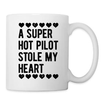 Retro Vintage Pilot Valentinstag Geschenk - Tasse - Weiß - Rechts