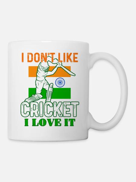 I Don t Like Cricket Funny Indian Cricket Fans - Mug - white