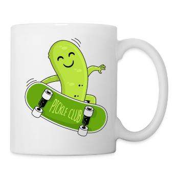 Cucumber and skateboard - Mug - white - Right
