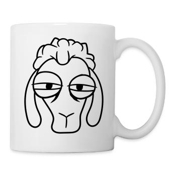 Sheep Skeptical Critical Look Face Head Cool - Mug - white - Right
