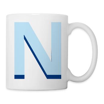 Pop and modern blue letter n - Mug - white - Right