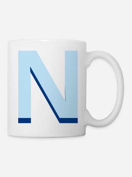 Pop and modern blue letter n - Mug - white
