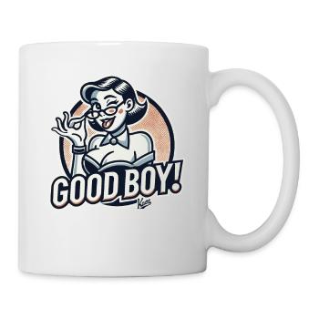Beautiful strict nerd lady: Good boy! - Mug - white - Right