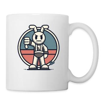Lièvre critique, pouce vers le bas - Mug blanc - blanc - Droite