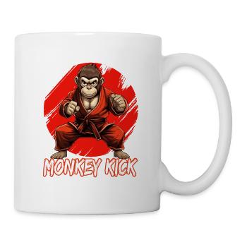 Karate Judo Affe Schimpanse Kampfsport - Tasse - Weiß - Rechts