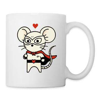Maus Held der Liebe - Tasse - Weiß - Rechts