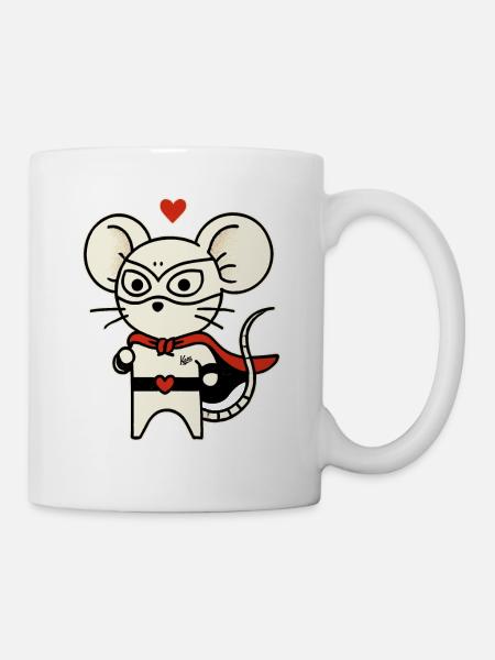 Maus Held der Liebe - Tasse - Weiß