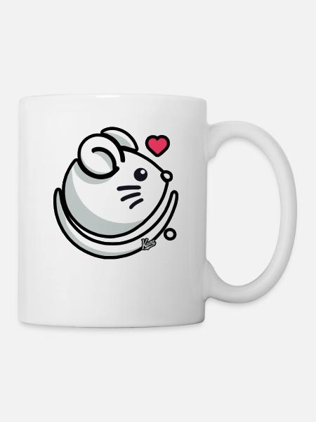 Liebe Herz und Maus - Tasse - Weiß