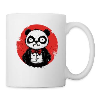 Angry disappointed panda in tuxedo - Mug - white - Right