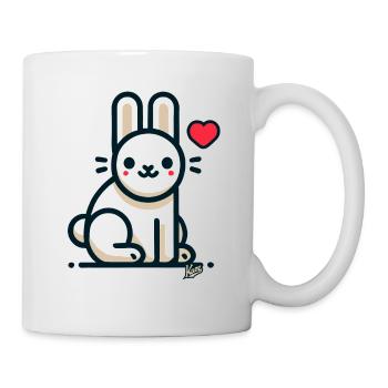 Amour Coeur Lapin - Mug blanc - blanc - Droite