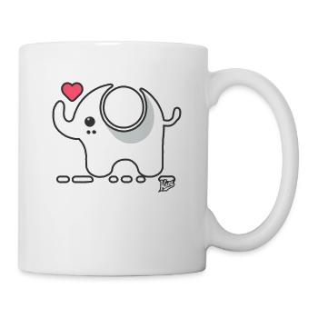 Petit éléphant mignon avec de l’amour et du cœur - Mug blanc - blanc - Droite