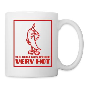 Piment rouge cartoon qui a très chaud - Mug blanc - blanc - Droite